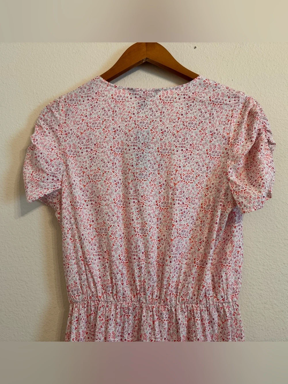 Banana Republic Floral Print Ruched-sleeve dress